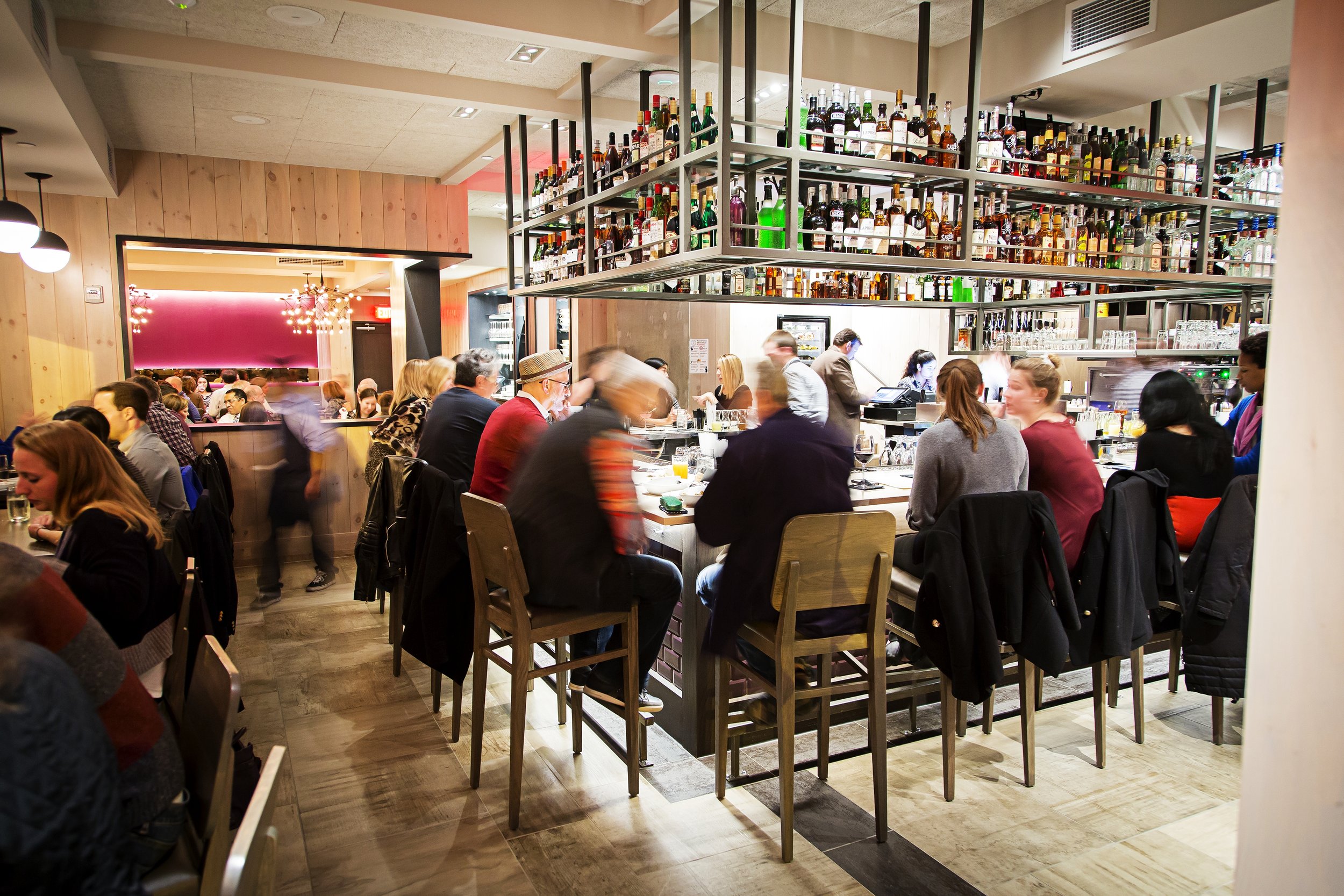 bustling restaurant dining area